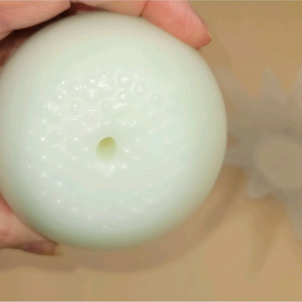 Partylite Glass Candle Holder Splash Sunburst Frosted  White Ball Mexico